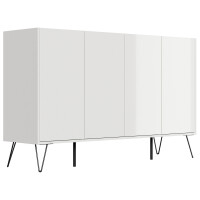 Posseik Sideboard Industrial P 155 cm Weiß hochglanz 3