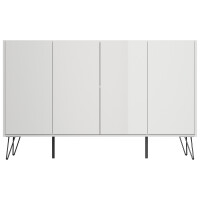 Posseik Sideboard Industrial P 155 cm Weiß hochglanz 5