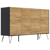 Posseik Sideboard Industrial P 155 cm Grafit/Eiche Front 3