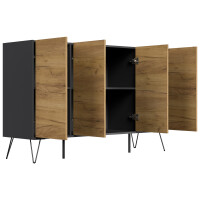 Posseik Sideboard Industrial P 155 cm Grafit/Eiche Front 4