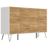 Posseik Sideboard Industrial P 155 cm Weiß/Eiche Front