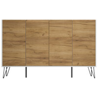 Posseik Sideboard Industrial P 155 cm Weiß/Eiche Front