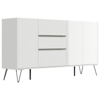 Posseik Sideboard Industrial Q 180 cm Weiß hochglanz 3