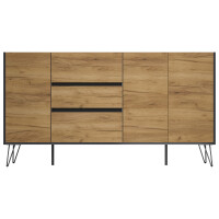 Posseik Sideboard Industrial Q 180 cm Grafit/Eiche Front 5