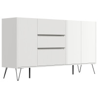 Posseik Sideboard Industrial Q 180 cm Weiß/Eiche Top 3