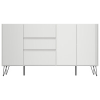 Posseik Sideboard Industrial Q 180 cm Weiß/Eiche Top 5