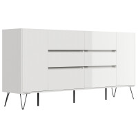 Posseik Sideboard Industrial R200 cm Weiß hochglanz 3