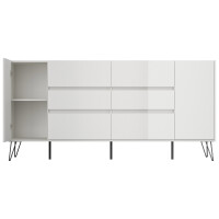 Posseik Sideboard Industrial R200 cm Weiß hochglanz 5