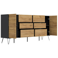 Posseik Sideboard Industrial R200 cm Grafit/Eiche Front 4