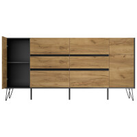 Posseik Sideboard Industrial R200 cm Grafit/Eiche Front 5