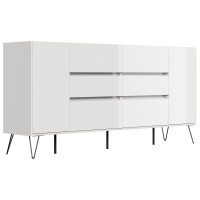 Posseik Sideboard Industrial R200 cm Weiß/Eiche Top 3