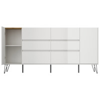 Posseik Sideboard Industrial R200 cm Weiß/Eiche Top 5