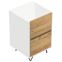 Posseik Nachttisch Industrial A 40 cm Weiß & Eiche