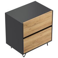 Posseik Nachttisch Industrial A 60 cm Grafit & Eiche Fro