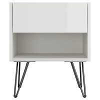 Posseik 2er Nachttisch-Set Industrial B 40 cm Weiß hoc