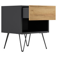 Posseik 2er Nachttisch-Set Industrial B 40 cm Grafit & E
