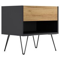 Posseik 2er Nachttisch-Set Industrial B 50 cm Grafit & E