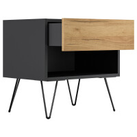 Posseik 2er Nachttisch-Set Industrial B 50 cm Grafit & E