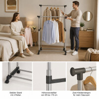 Rollgarderobe Poldis 2 in alu-chrom-grau 3